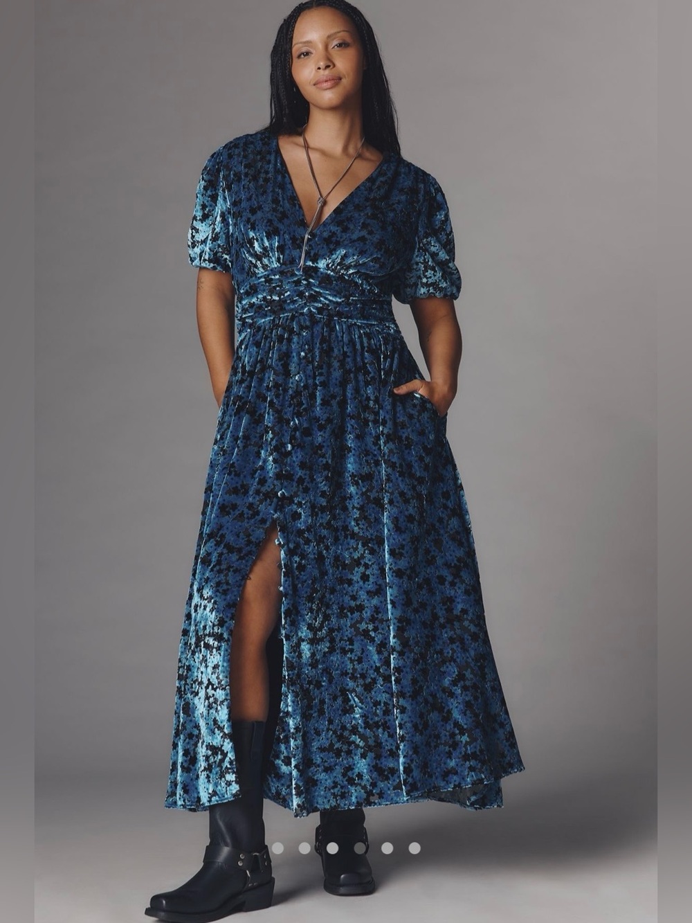 The Katerina button front velvet edition